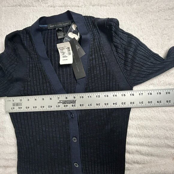 Marc by Marc Jacobs Women's Ribbed Knit Button Front Cardigan Black Medium NWT - Picture 7 of 8